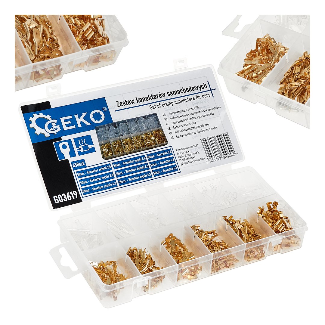 Automotive non-insulated terminal connector kit with sleeves, 450 pcs
