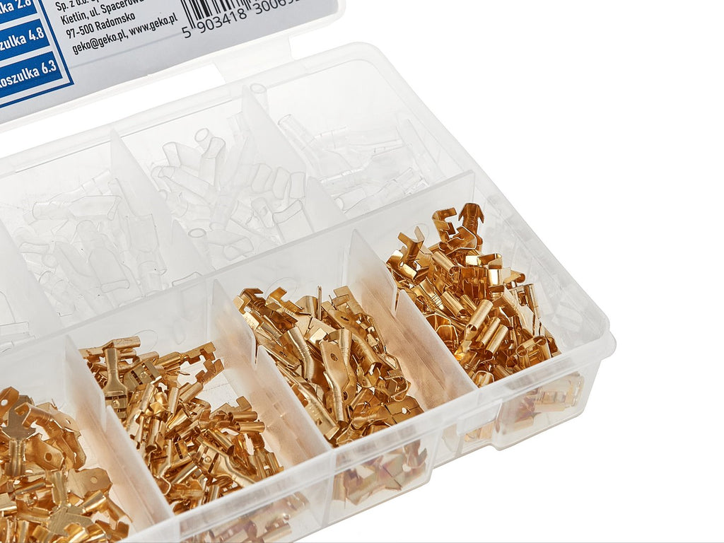 Automotive non-insulated terminal connector kit with sleeves, 450 pcs
