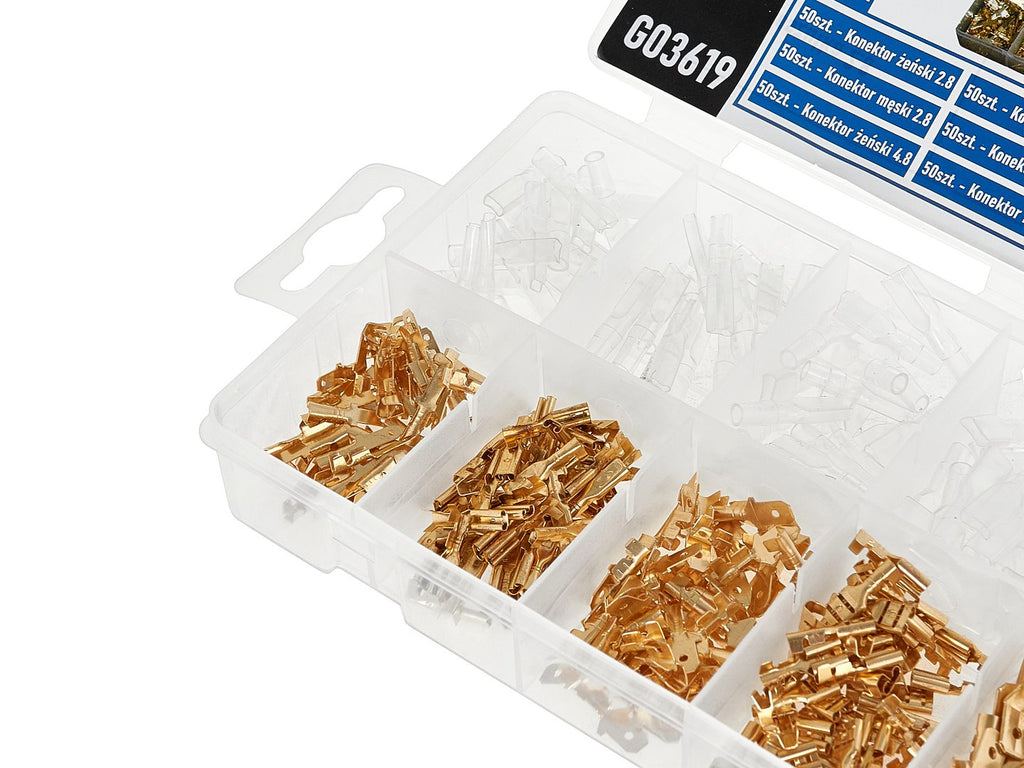 Automotive non-insulated terminal connector kit with sleeves, 450 pcs
