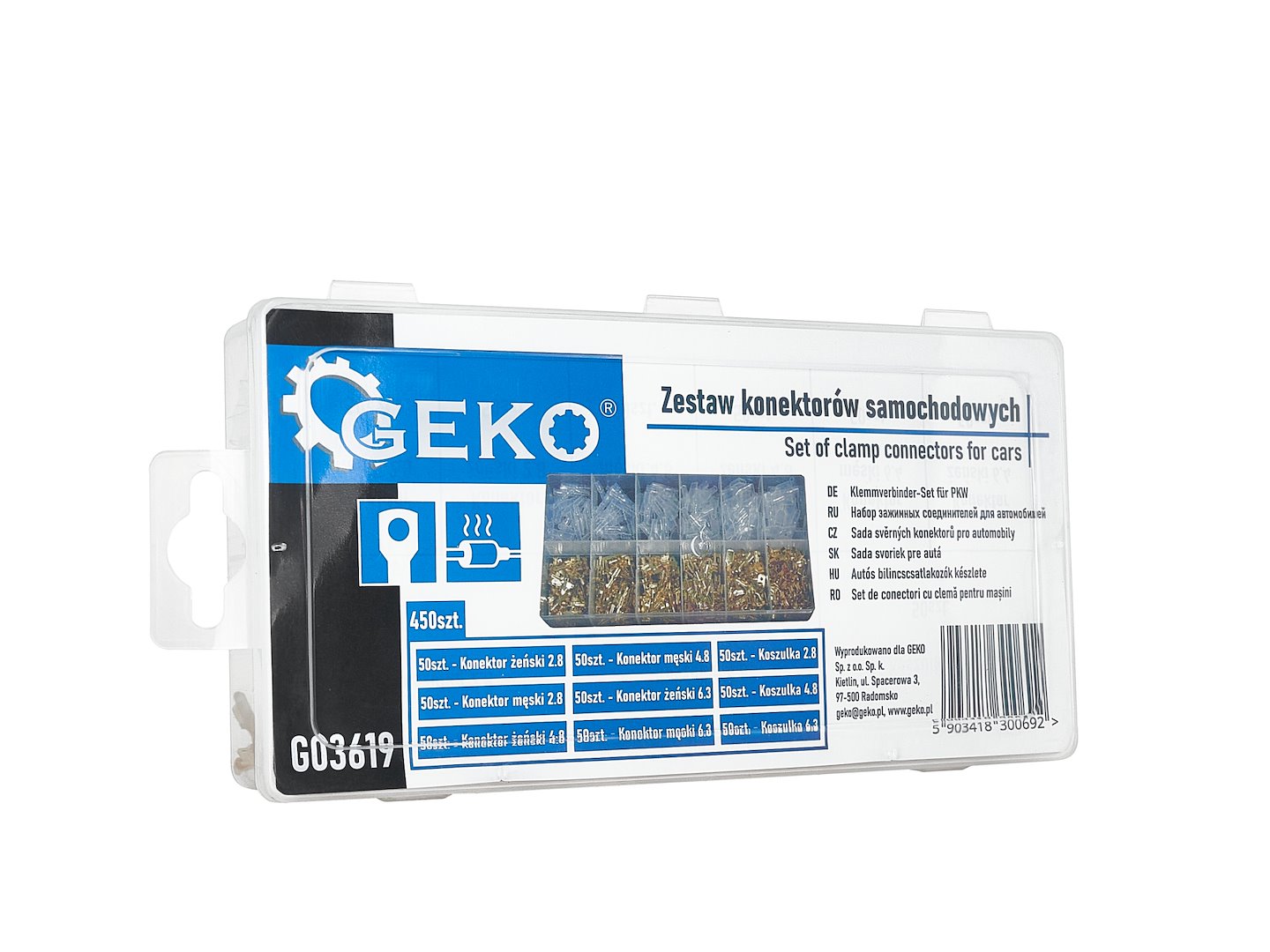 Automotive non-insulated terminal connector kit with sleeves, 450 pcs