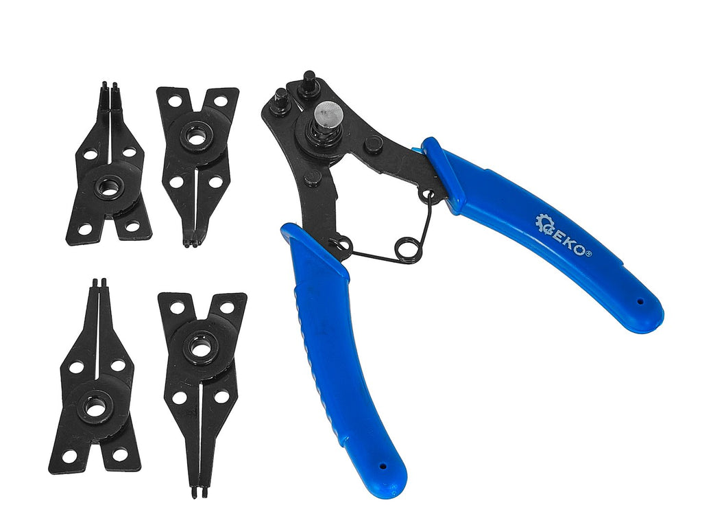 Circlip pliers with four interchangeable tips, 160 mm