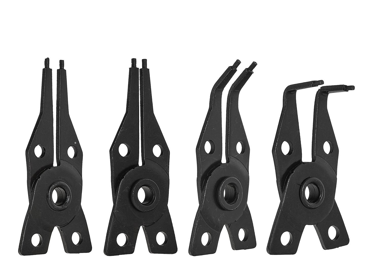 Circlip pliers with four interchangeable tips, 160 mm