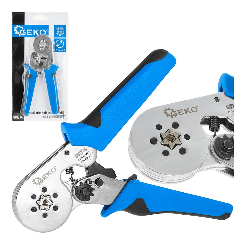 Self-adjustable hexagonal crimping tool 0.25–6 mm2