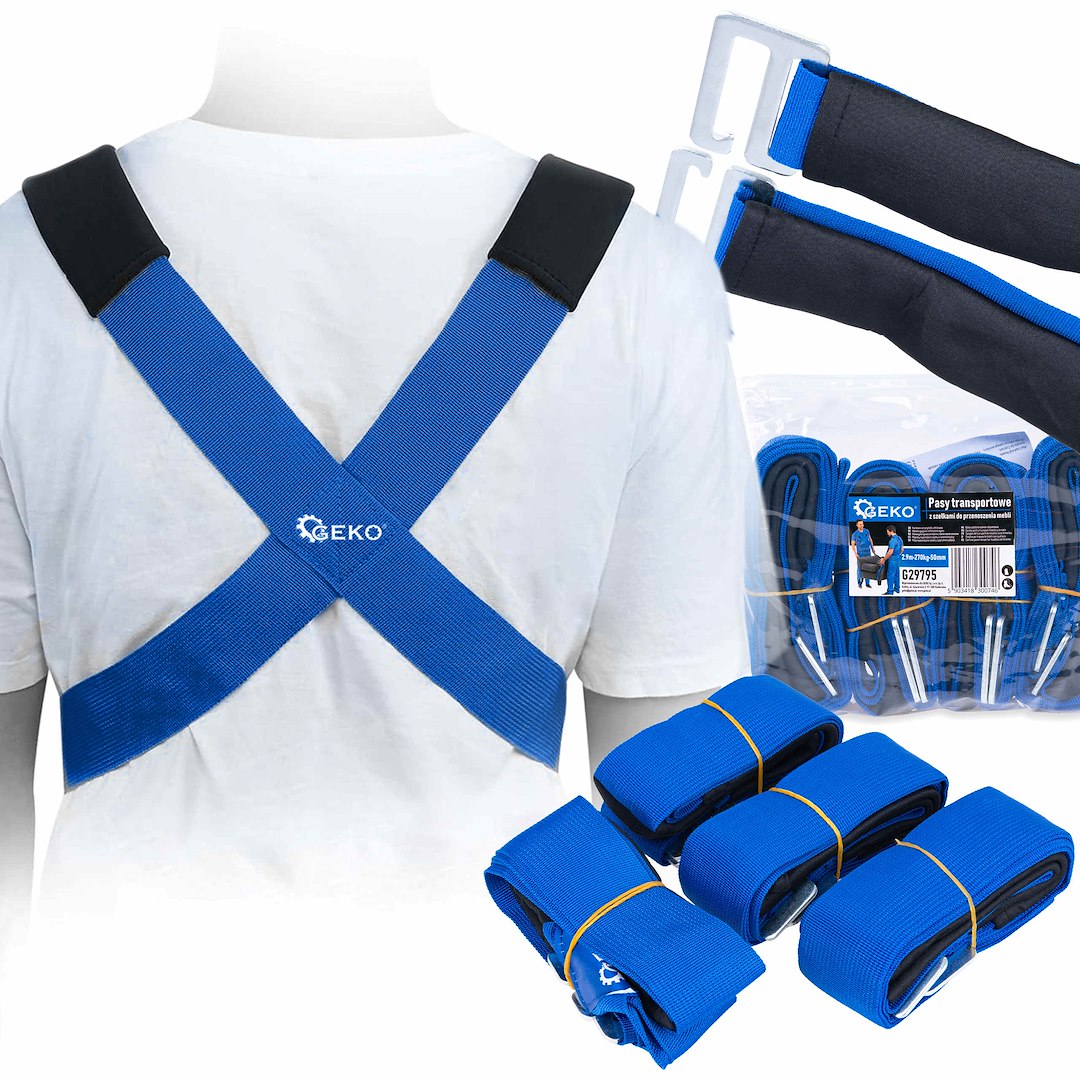 Furniture carrying belts with braces 2.9 m / 370 kg / 50 mm