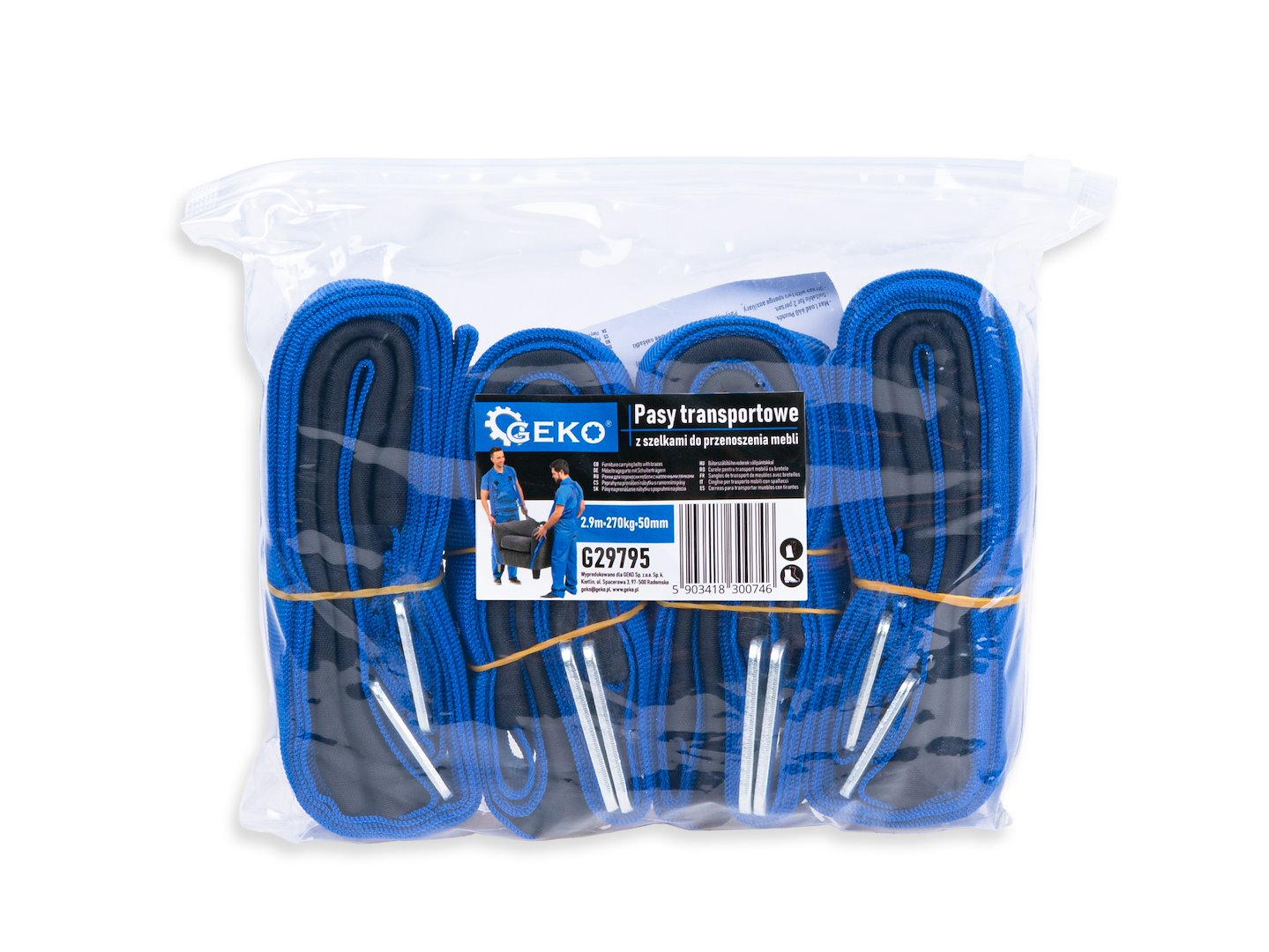 Furniture carrying belts with braces 2.9 m / 370 kg / 50 mm