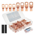 Copper non-insulated terminal connector kit with sleeves, 140 pcs