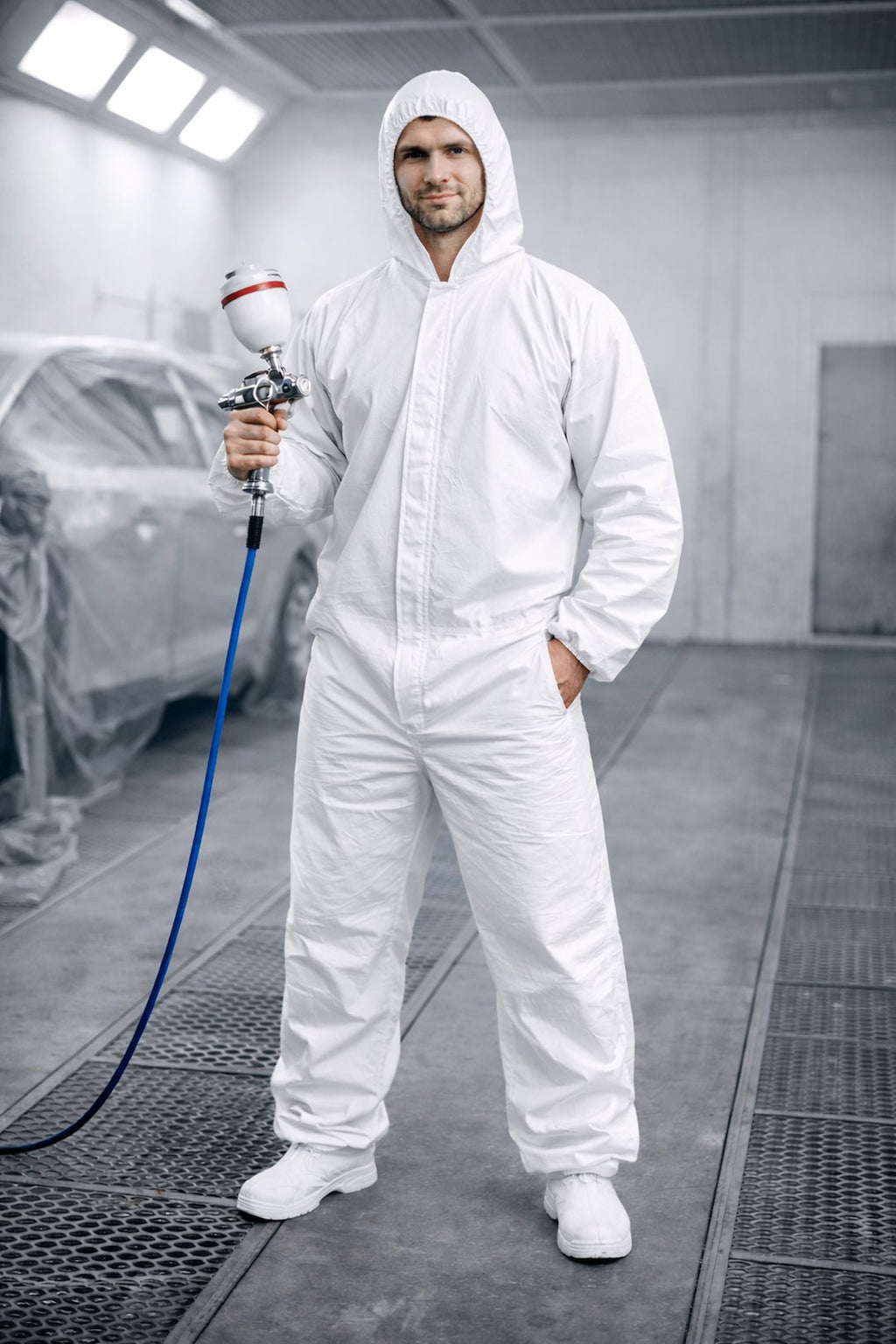 Protective hooded work suit 55gsm type 5/6  – size XXL