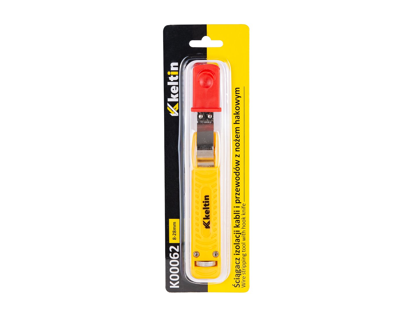 Wire stripping tool with hook knife 8-28 mm