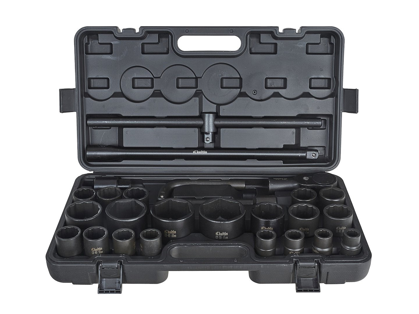 12-point / 6-point impact socket set, 3/4" & 1" drive, 17–65 mm, 26 pcs