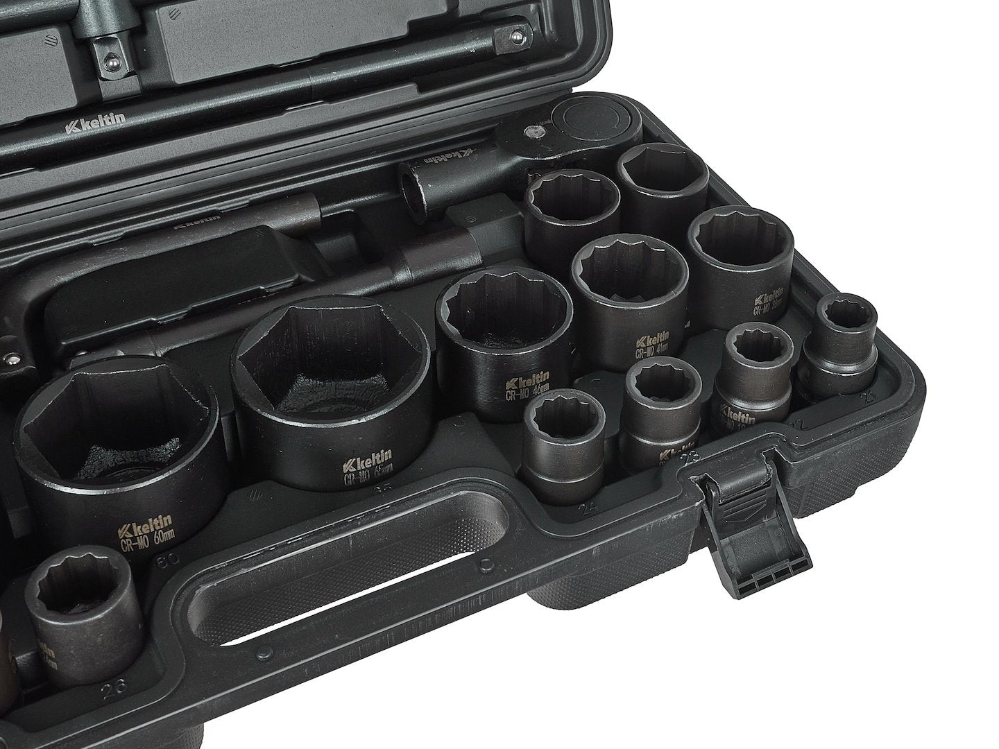 12-point / 6-point impact socket set, 3/4" & 1" drive, 17–65 mm, 26 pcs