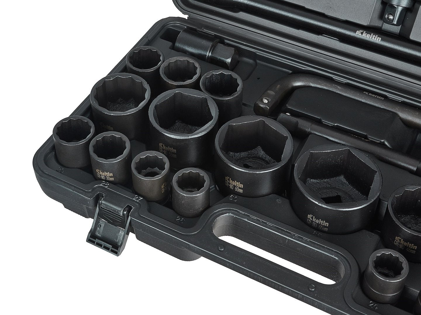 12-point / 6-point impact socket set, 3/4" & 1" drive, 17–65 mm, 26 pcs