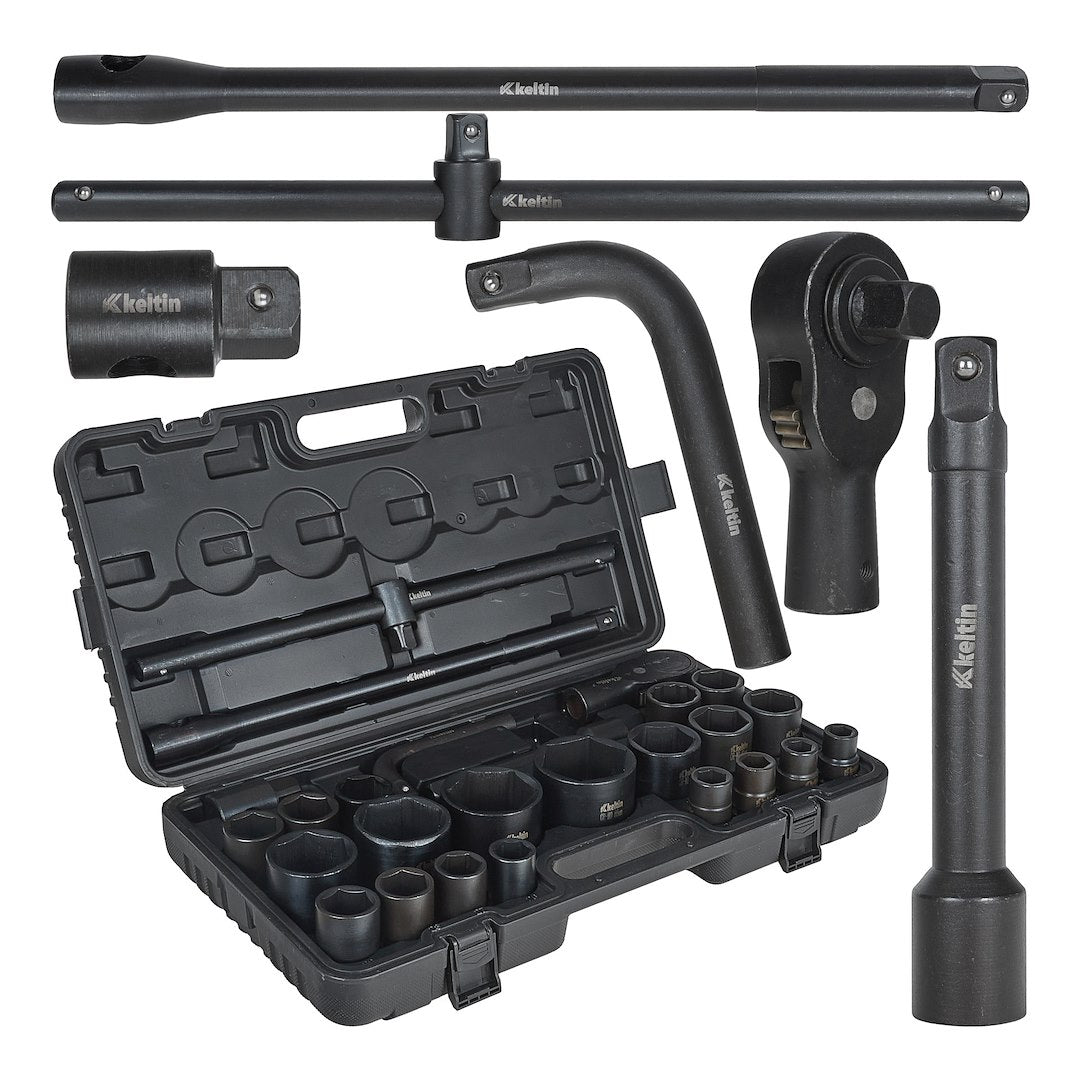 6-point impact socket set 3/4" & 1" drive 17–65 mm 26 pcs