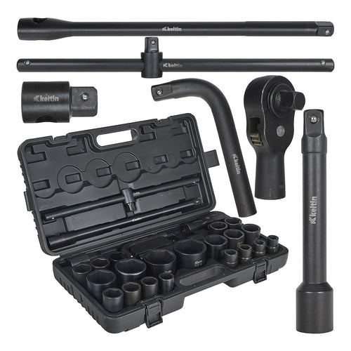 6-point impact socket set 3/4" & 1" drive 17–65 mm 26 pcs