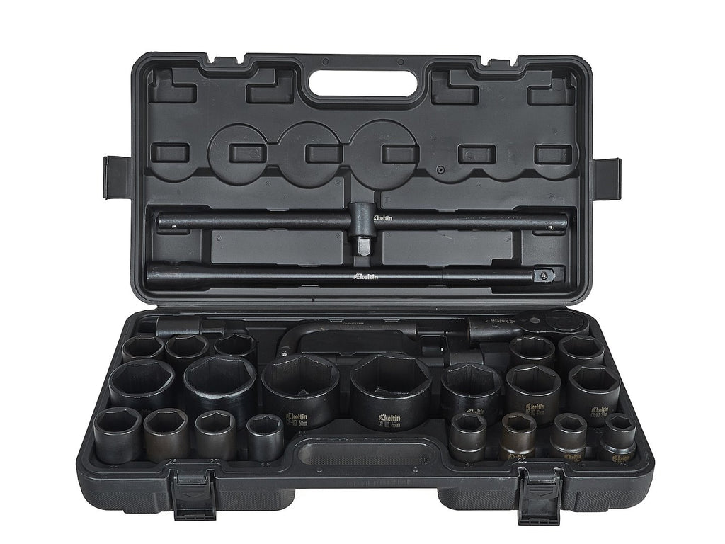 6-point impact socket set 3/4" & 1" drive 17–65 mm 26 pcs