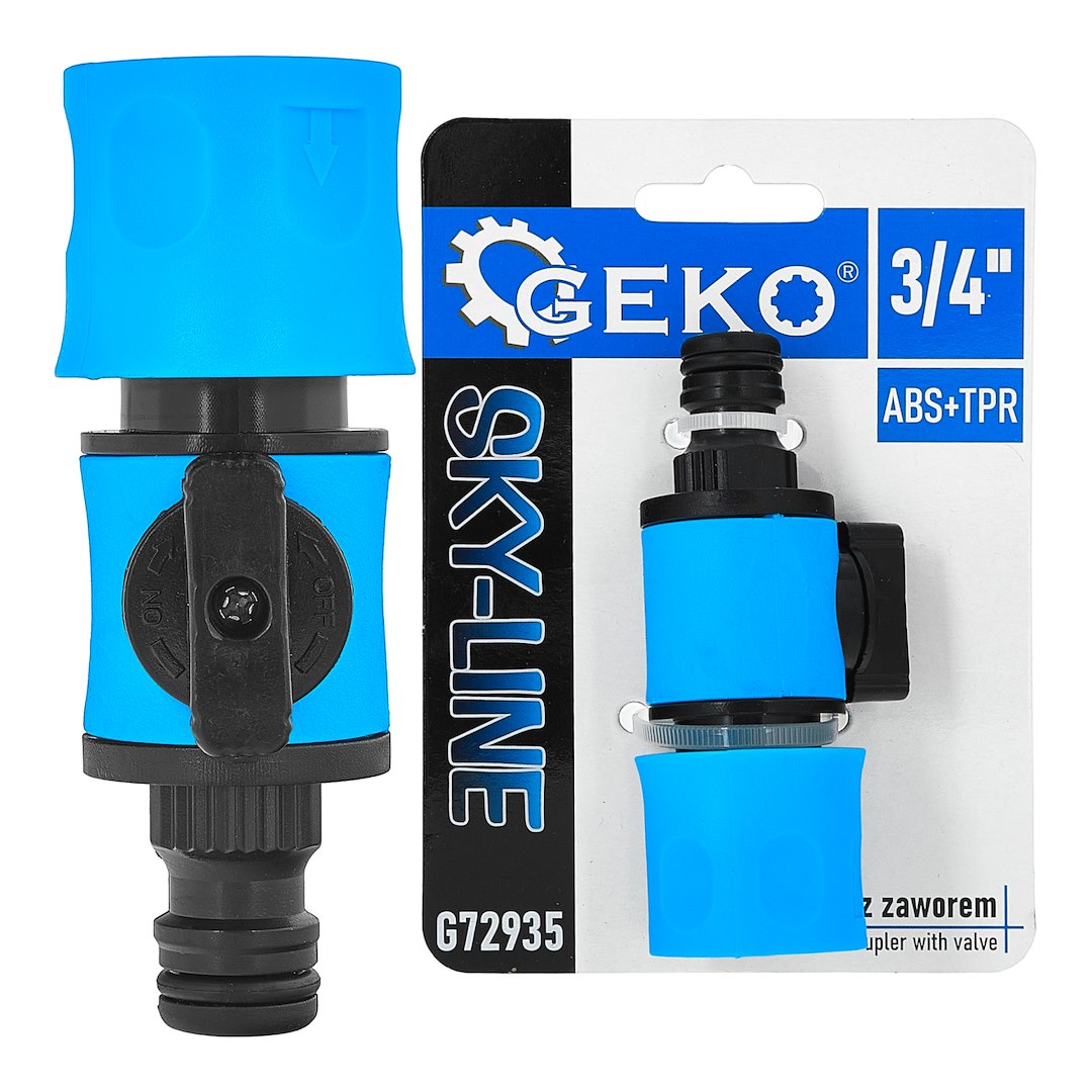 Quick coupler with valve and hose coupling, Sky-Line series