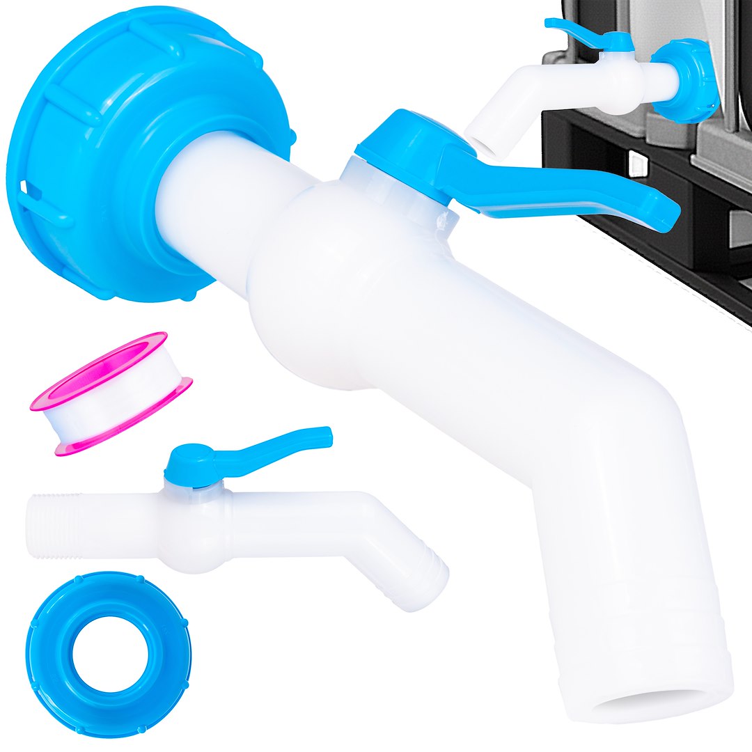 IBC set - S60x6 adaptor + 32 mm hose tap 45°