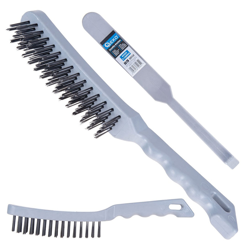 4-row wire brush with plastic handle