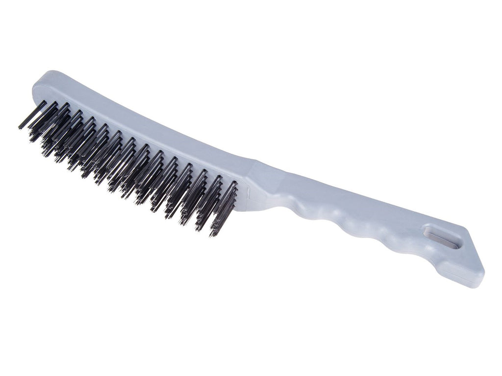 Wire brush with plastic handle, 5-row wire layout