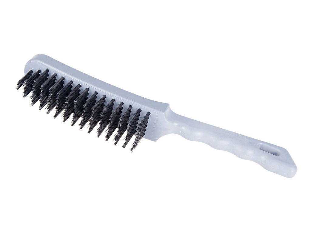 Wire brush with plastic handle, 6 rows of wires