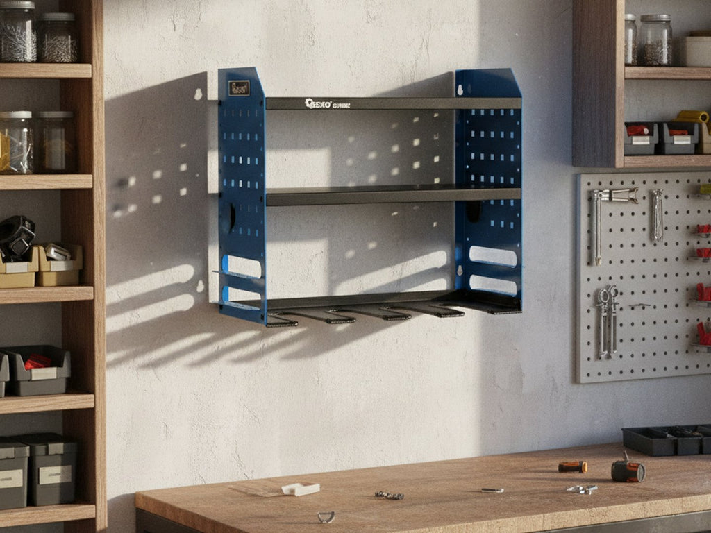 4-Slot Metal Power Tool Shelf