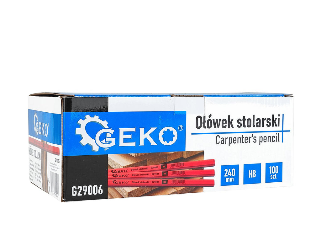 Carpenter's pencil, 240 mm, HB, 100 pcs – display box