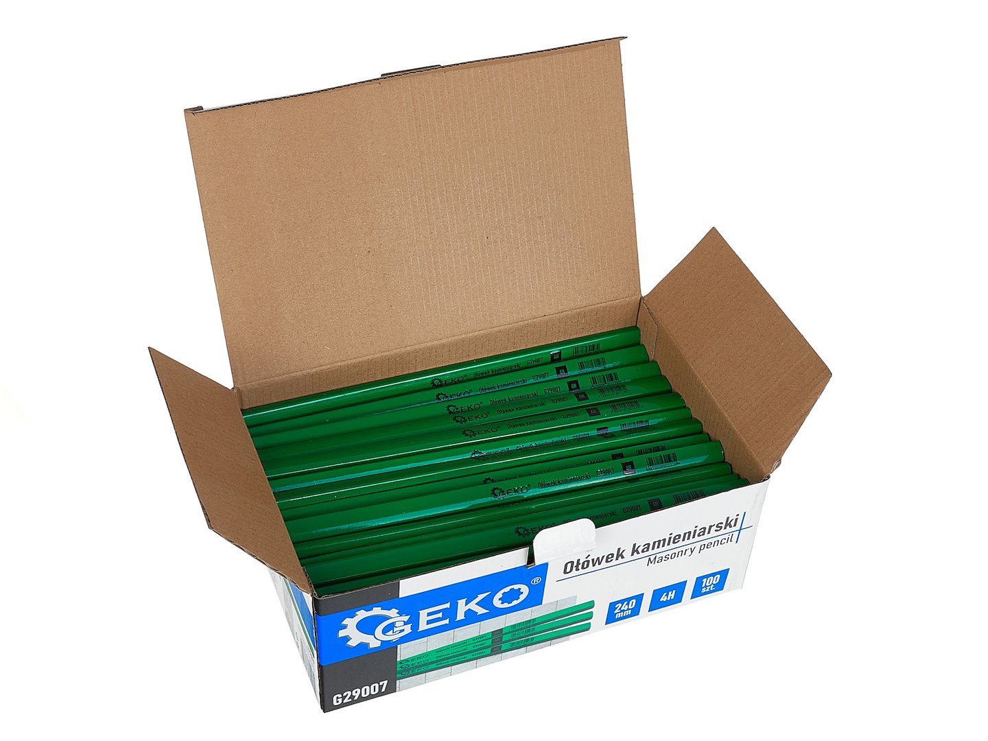 Masonry pencil 240 mm 4H, 100 pcs – display box