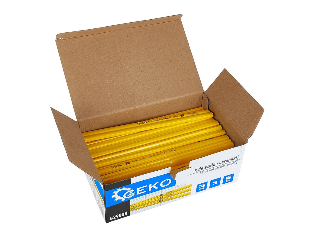 Glass and ceramic pencil, 240 mm, 7B, 100 pcs – display box