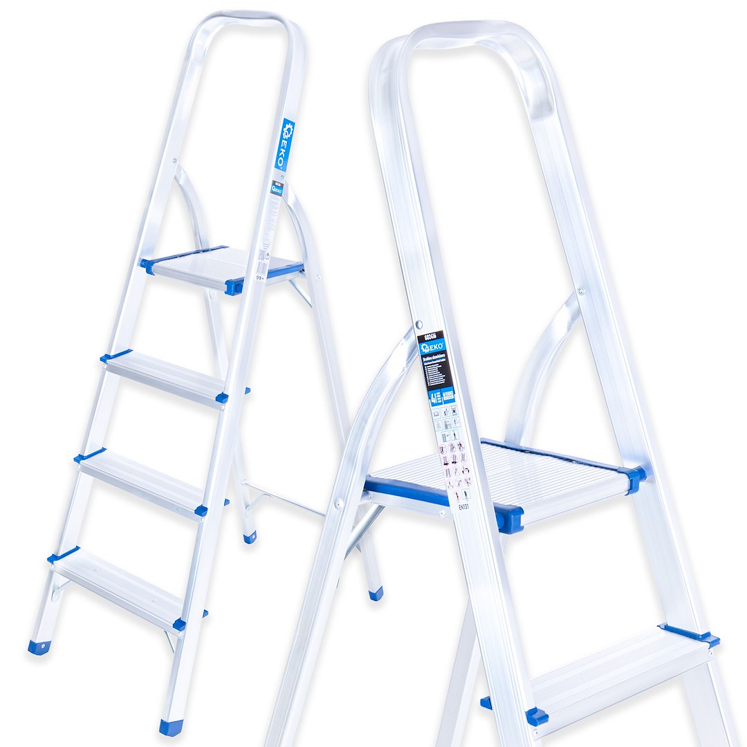 Aluminum 4-step household ladder, 150 kg