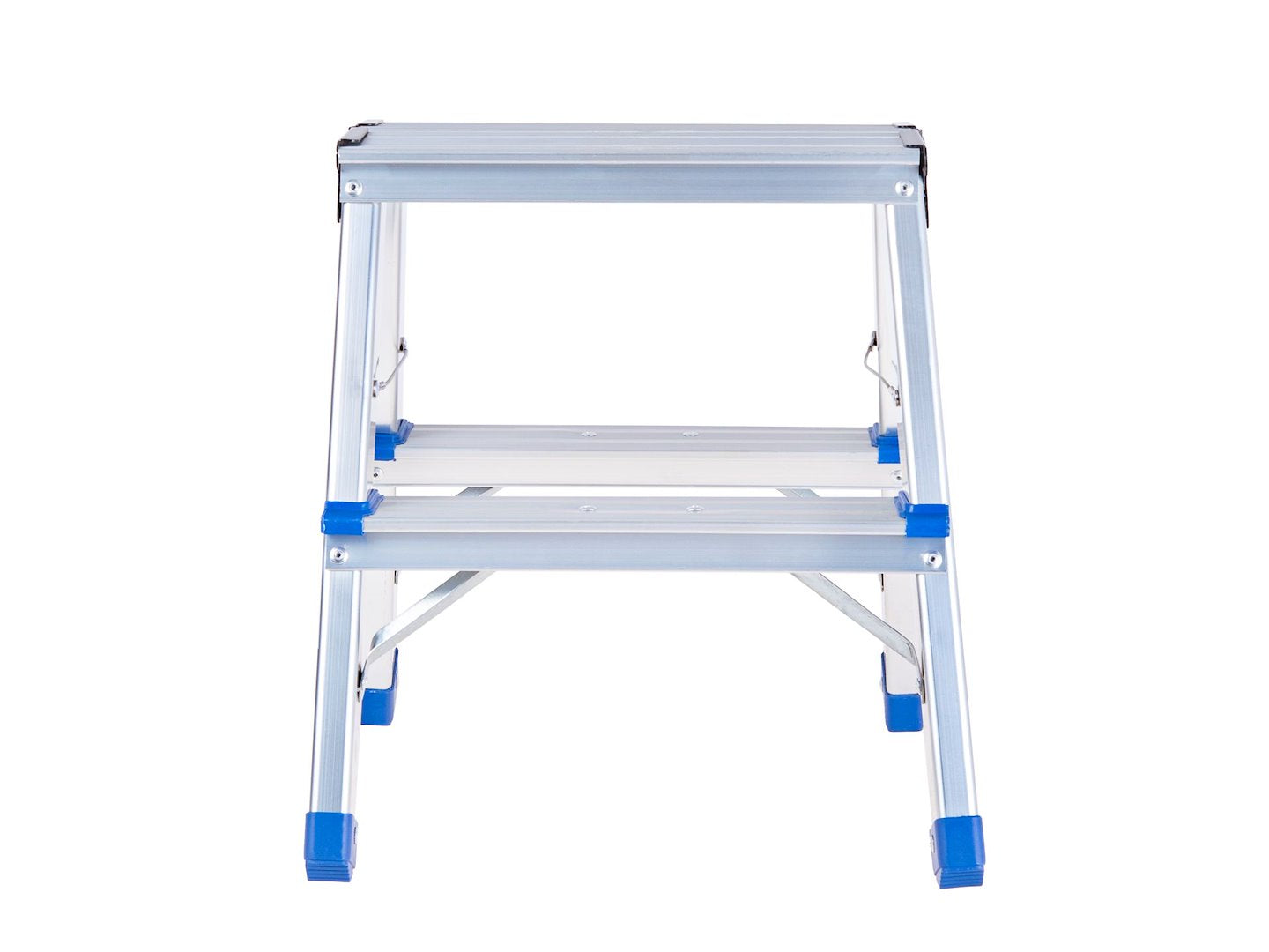 Aluminum 2-step double-sided ladder, 150 kg
