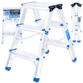 Aluminum 3-step double-sided ladder, 150 kg