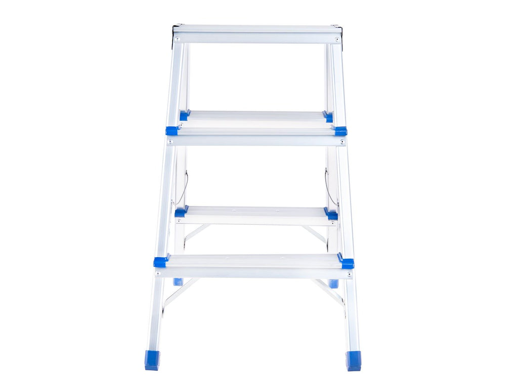 Aluminum 3-step double-sided ladder, 150 kg