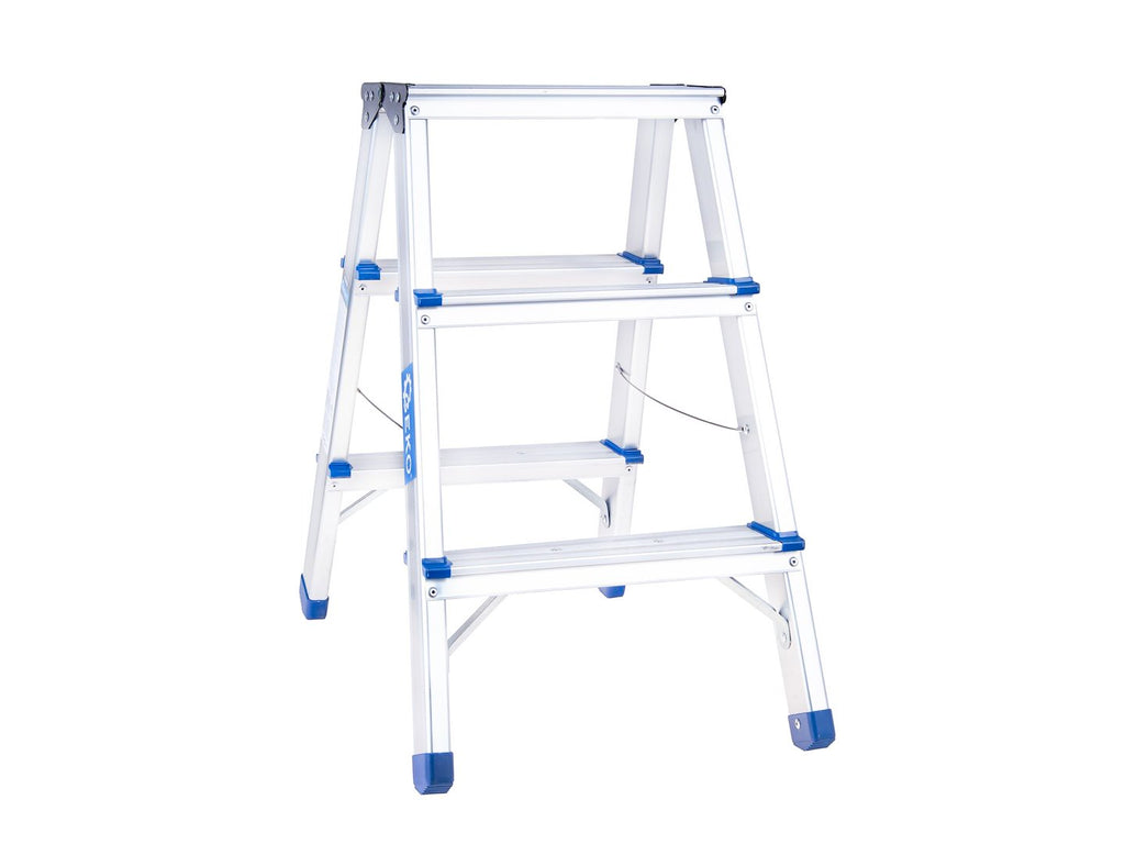 Aluminum 3-step double-sided ladder, 150 kg