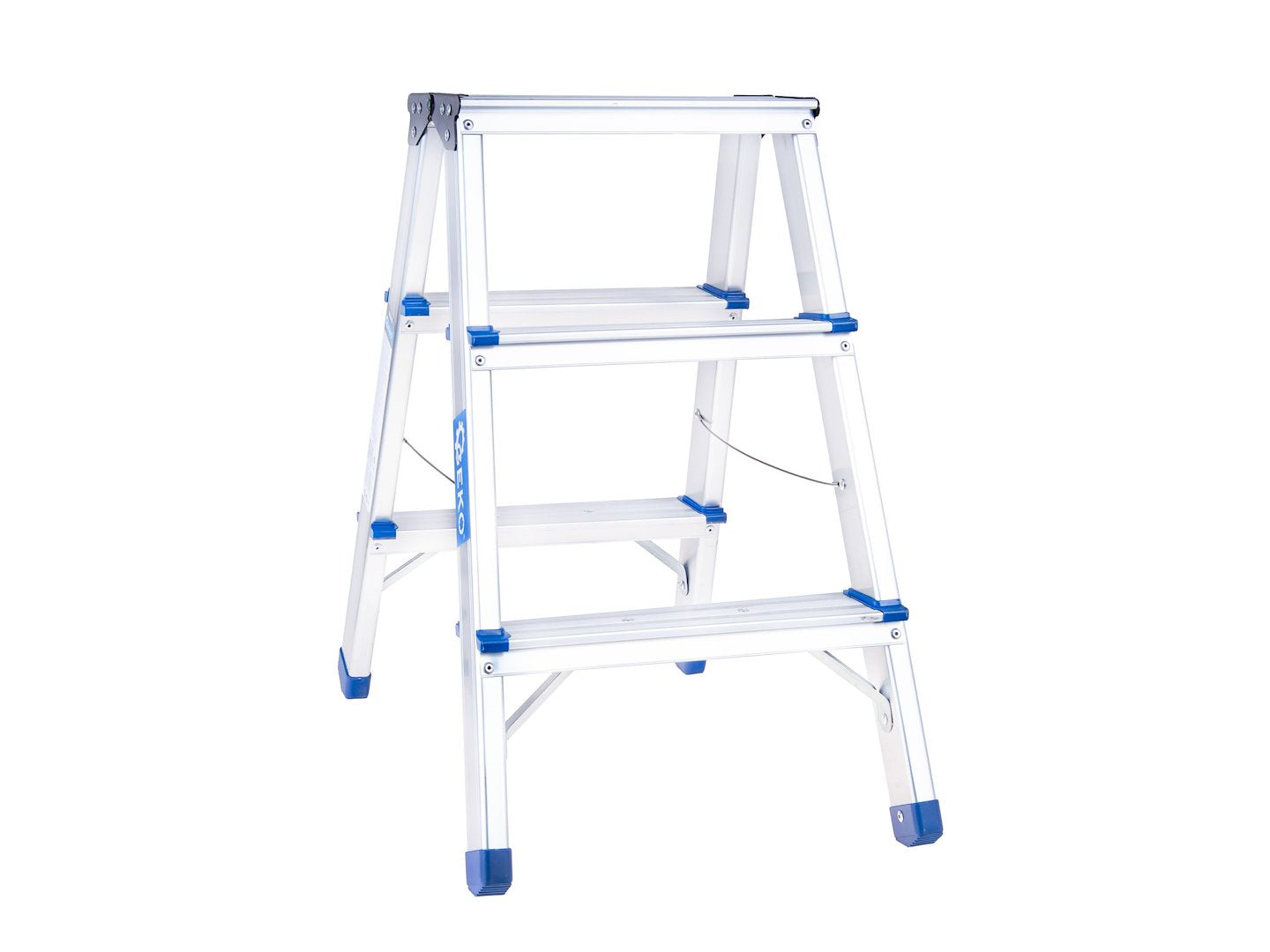 Aluminum 3-step double-sided ladder, 150 kg