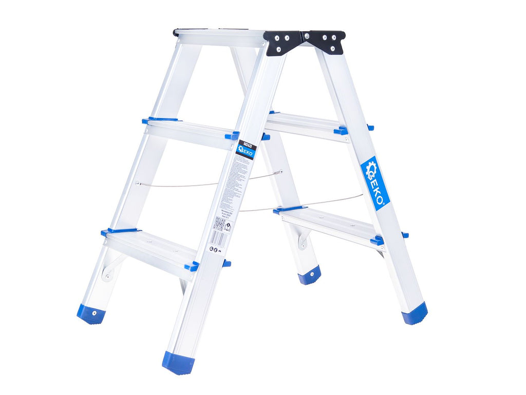 Aluminum 3-step double-sided ladder, 150 kg