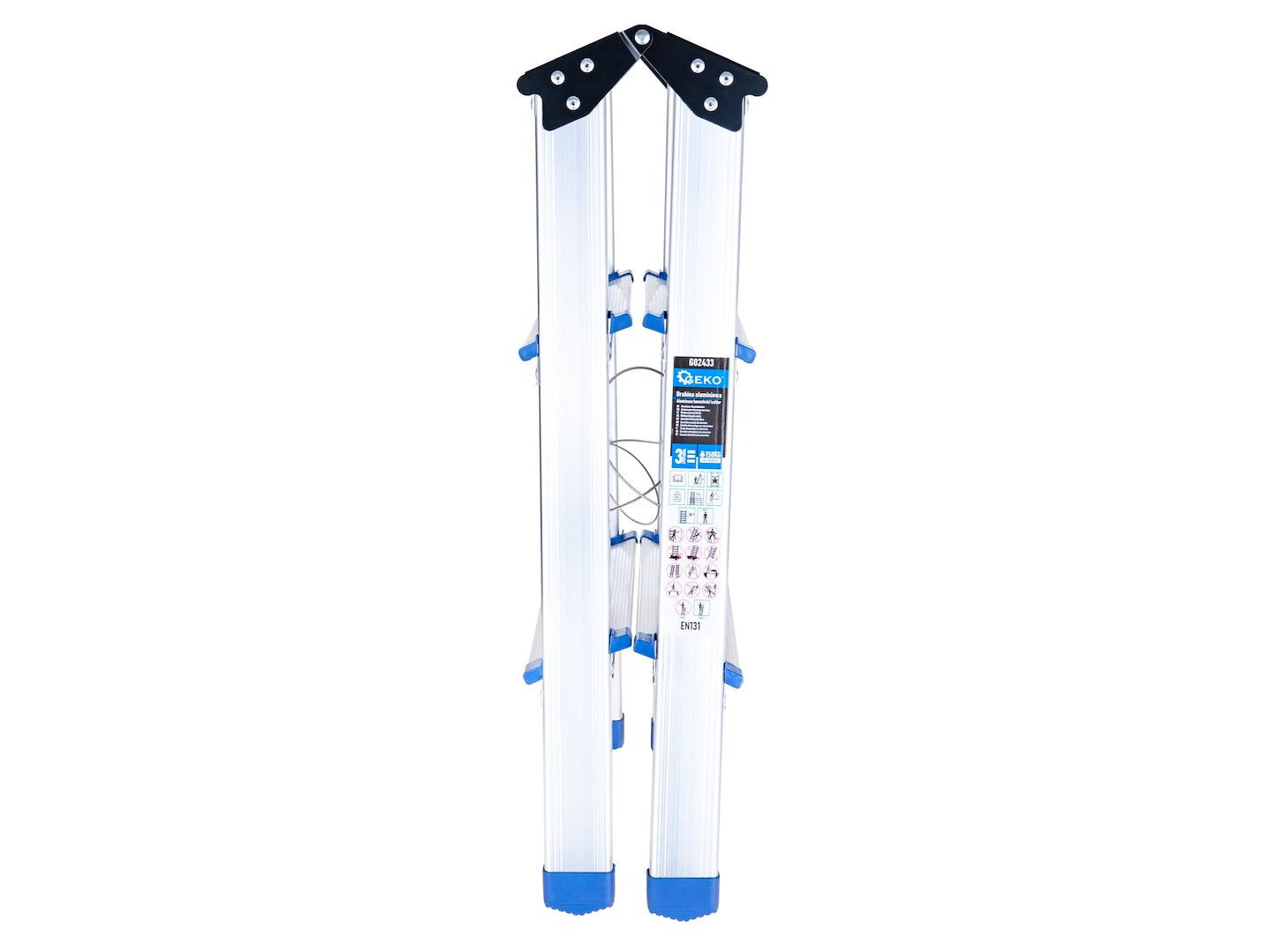 Aluminum 3-step double-sided ladder, 150 kg