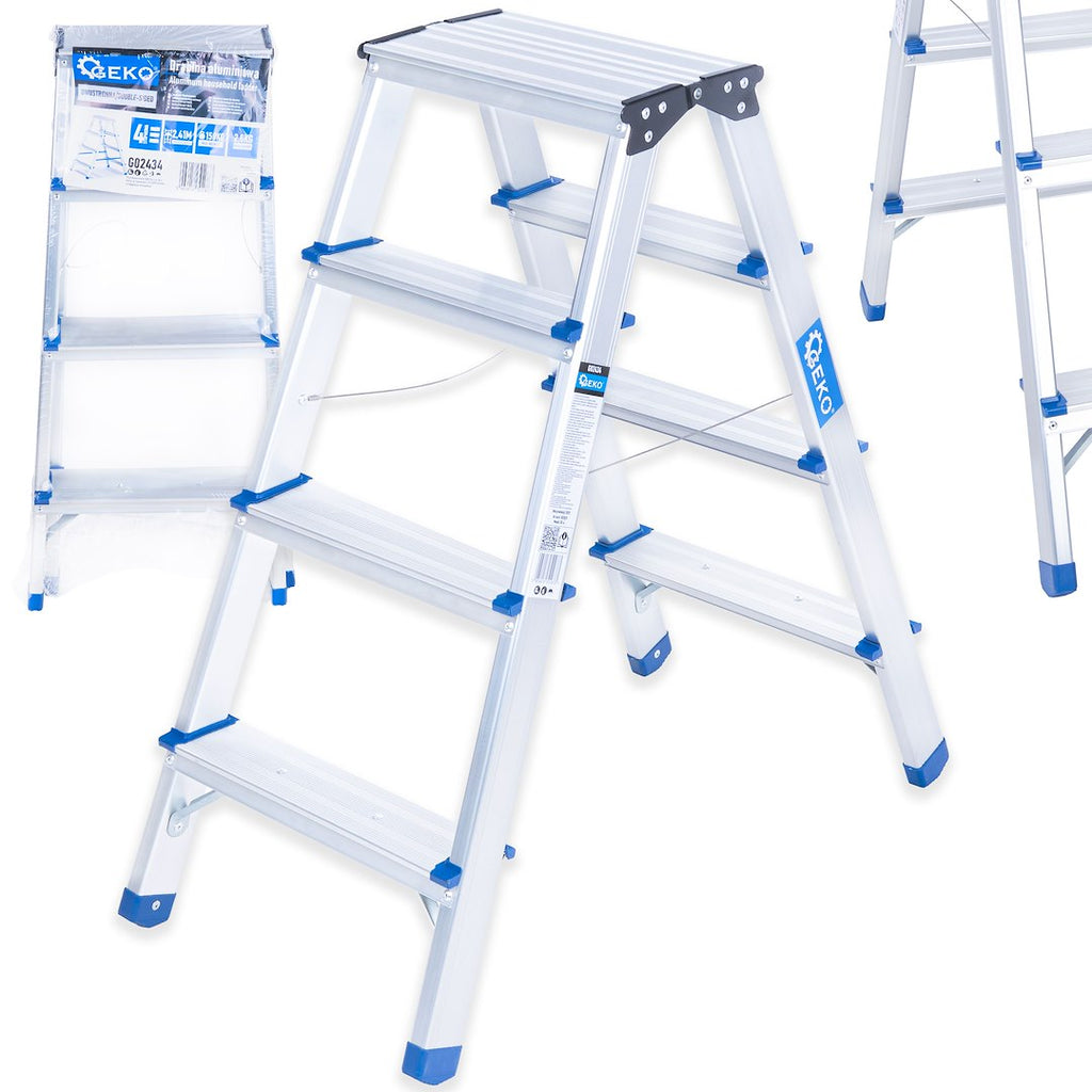 Aluminum 4-Step Double-Sided Ladder, 150 kg