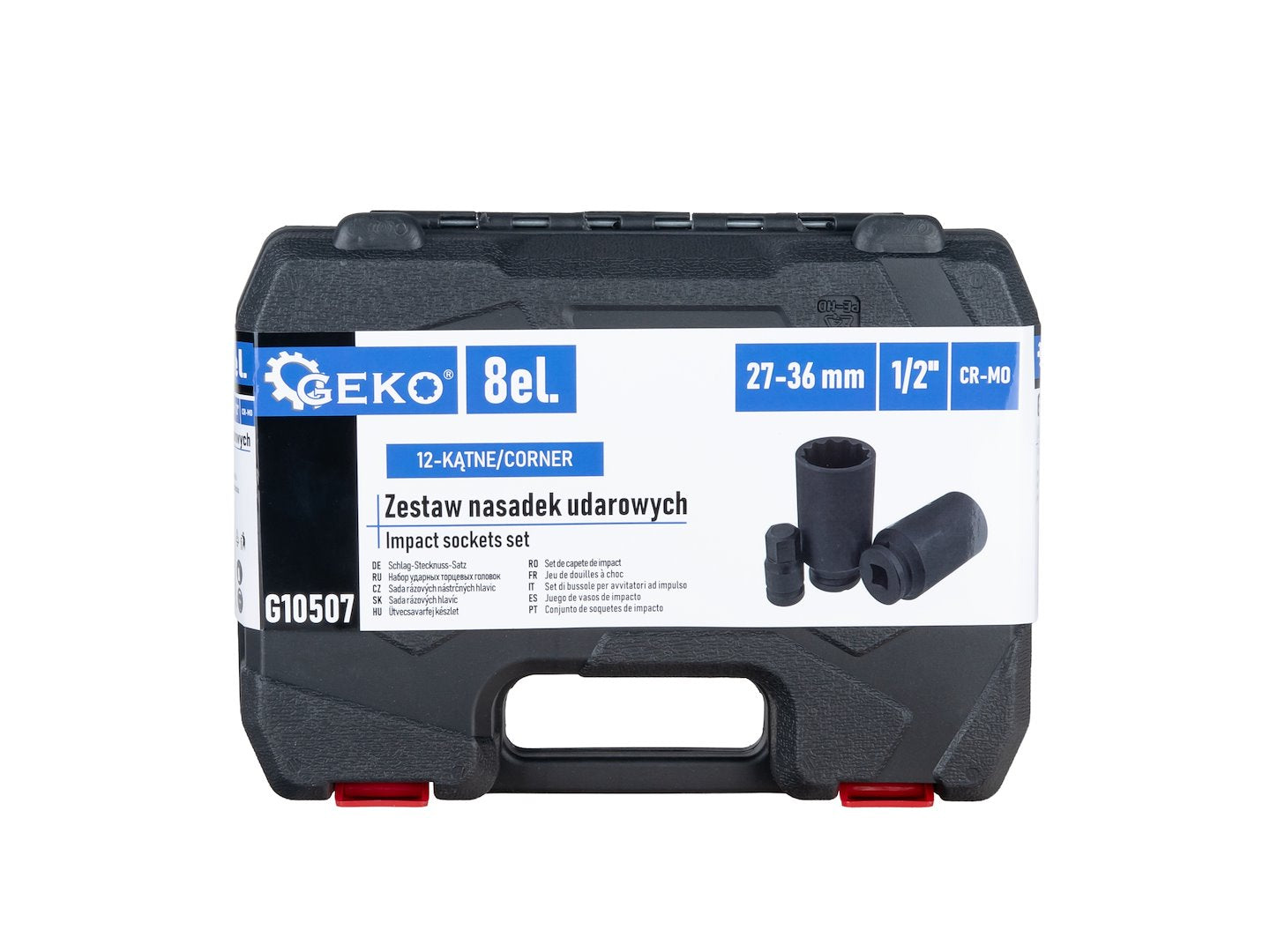 8 pcs 1/2" 12-pt impact socket set
