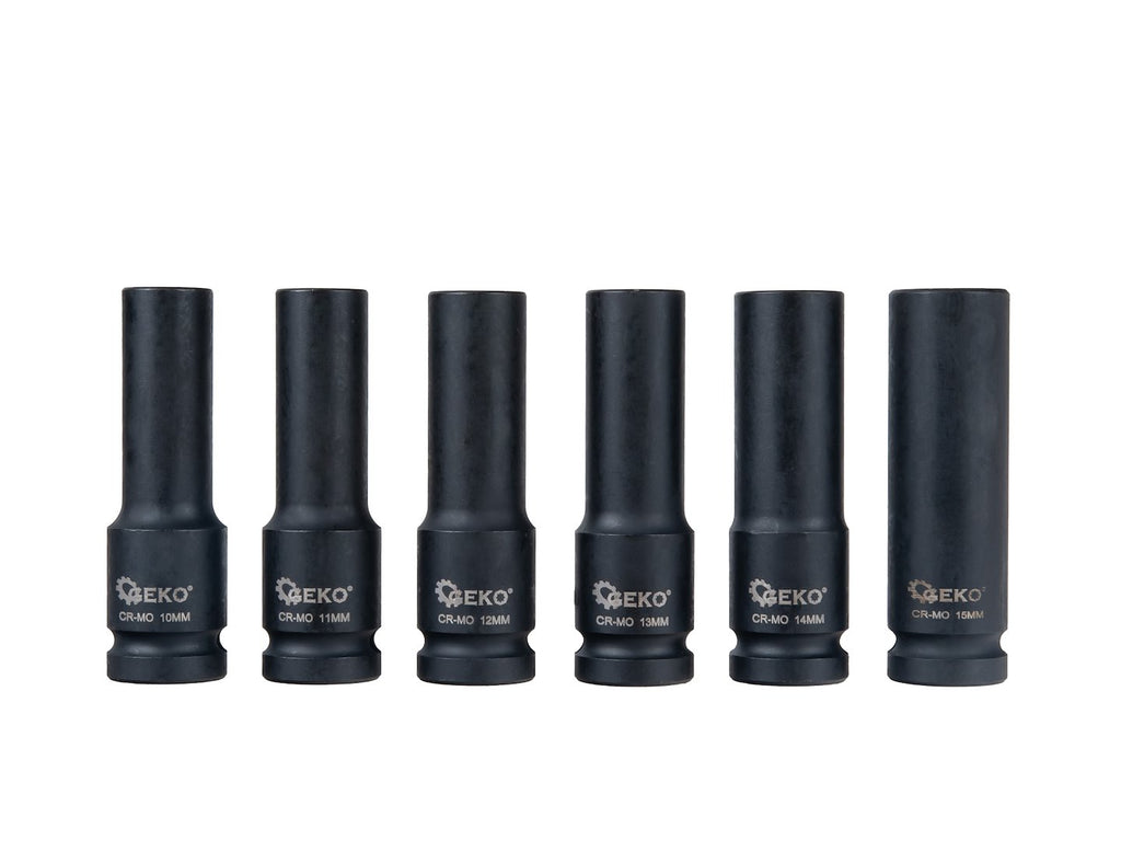 Set of long impact sockets, 1/2" drive, 10-24 mm (11 pcs)