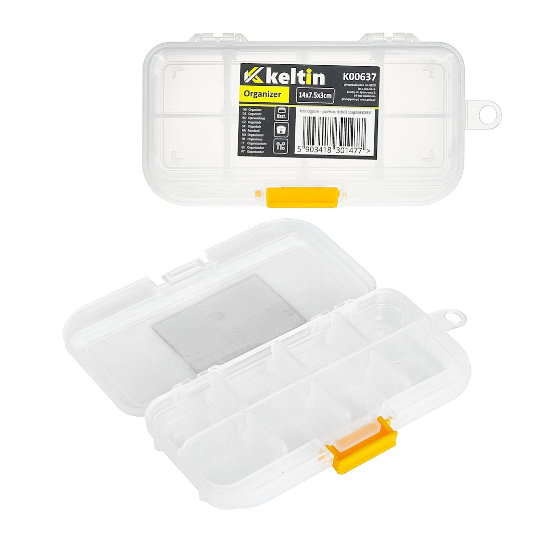 8-Compartment Plastic Screw Storage Box