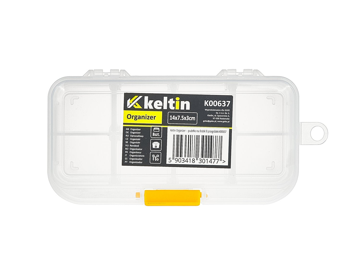 8-Compartment Plastic Screw Storage Box