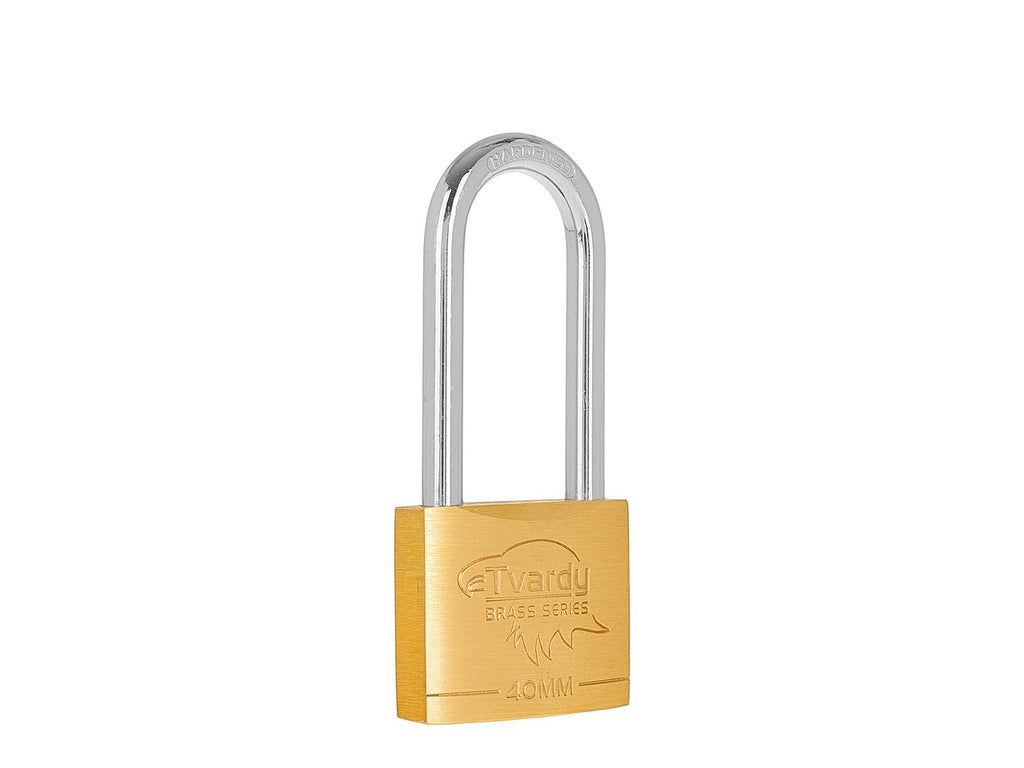 Brass hardened long-shackle padlock 40 mm BRASS-SERIES