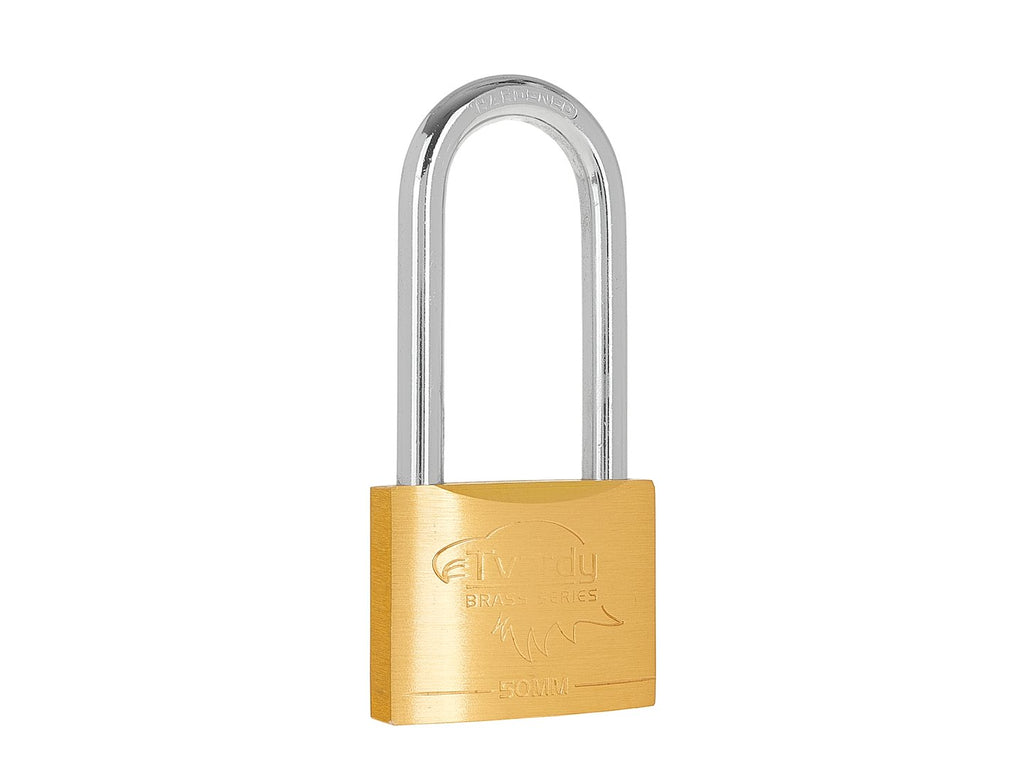 Brass hardened long-shackle padlock 50 mm BRASS-SERIES
