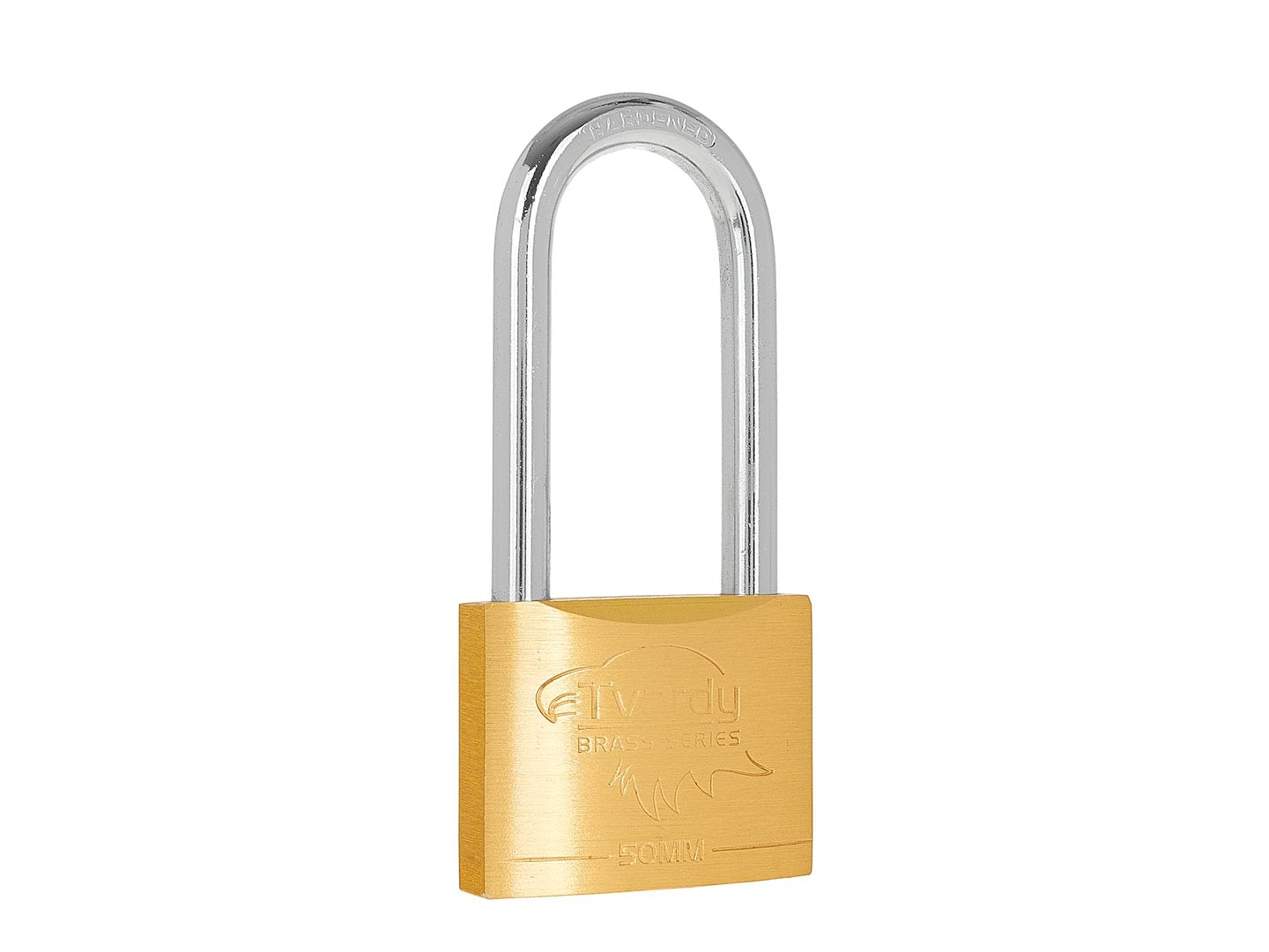 Brass hardened long-shackle padlock 50 mm BRASS-SERIES