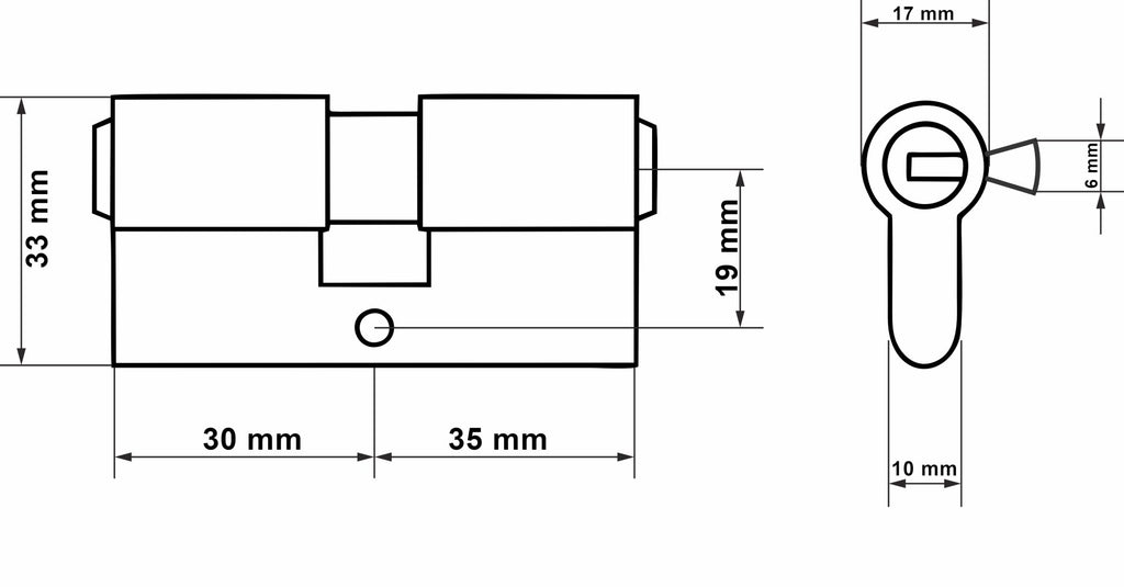 Lock cylinder insert 30/35 (brass color)