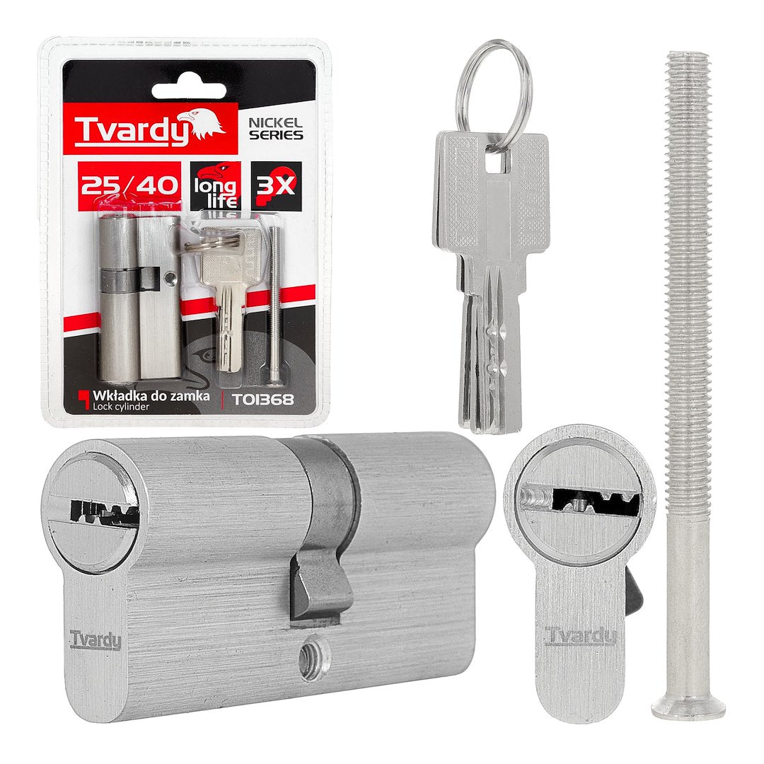 Lock cylinder insert 25/40 (nickel color)