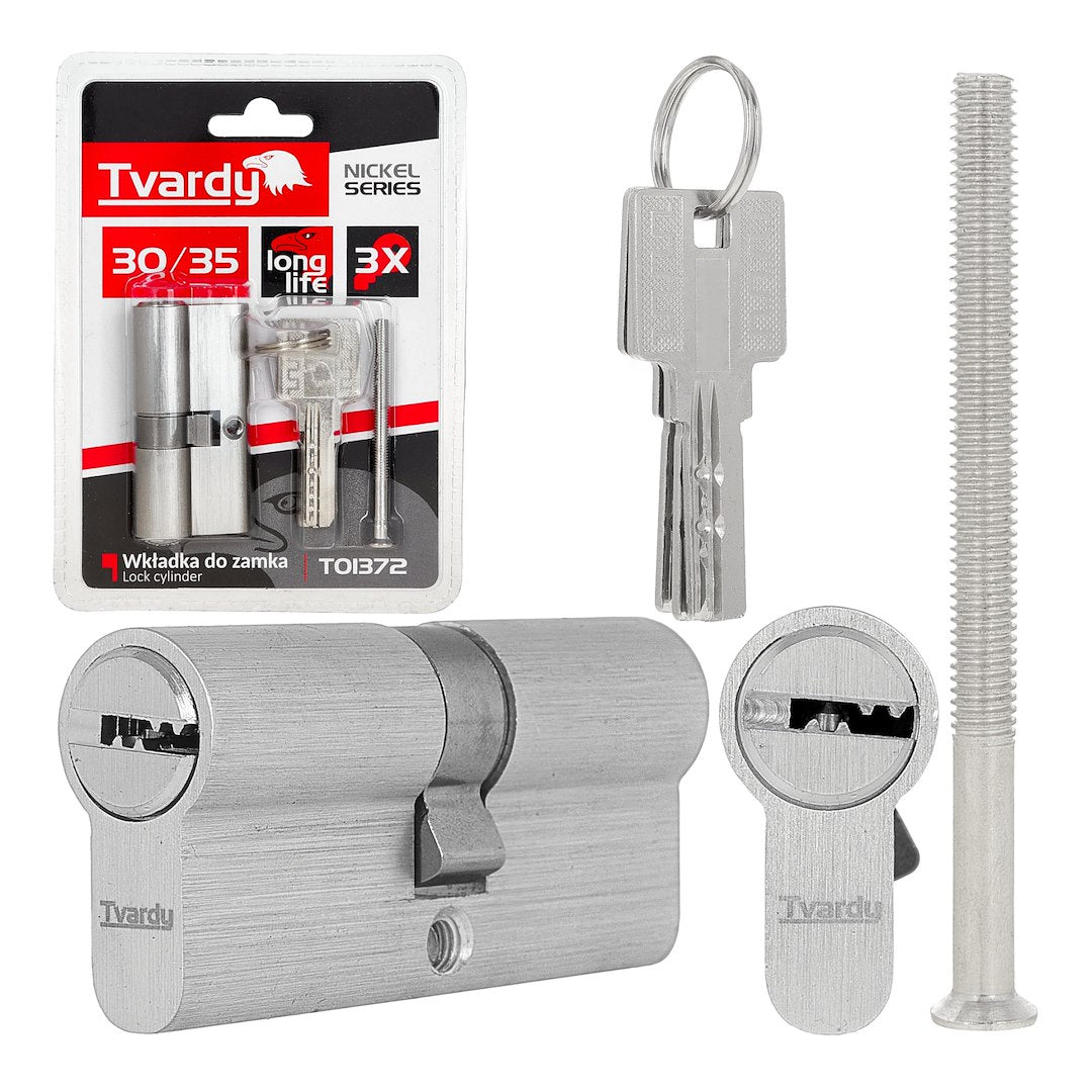 Lock cylinder insert 30/35 (brushed nickel)