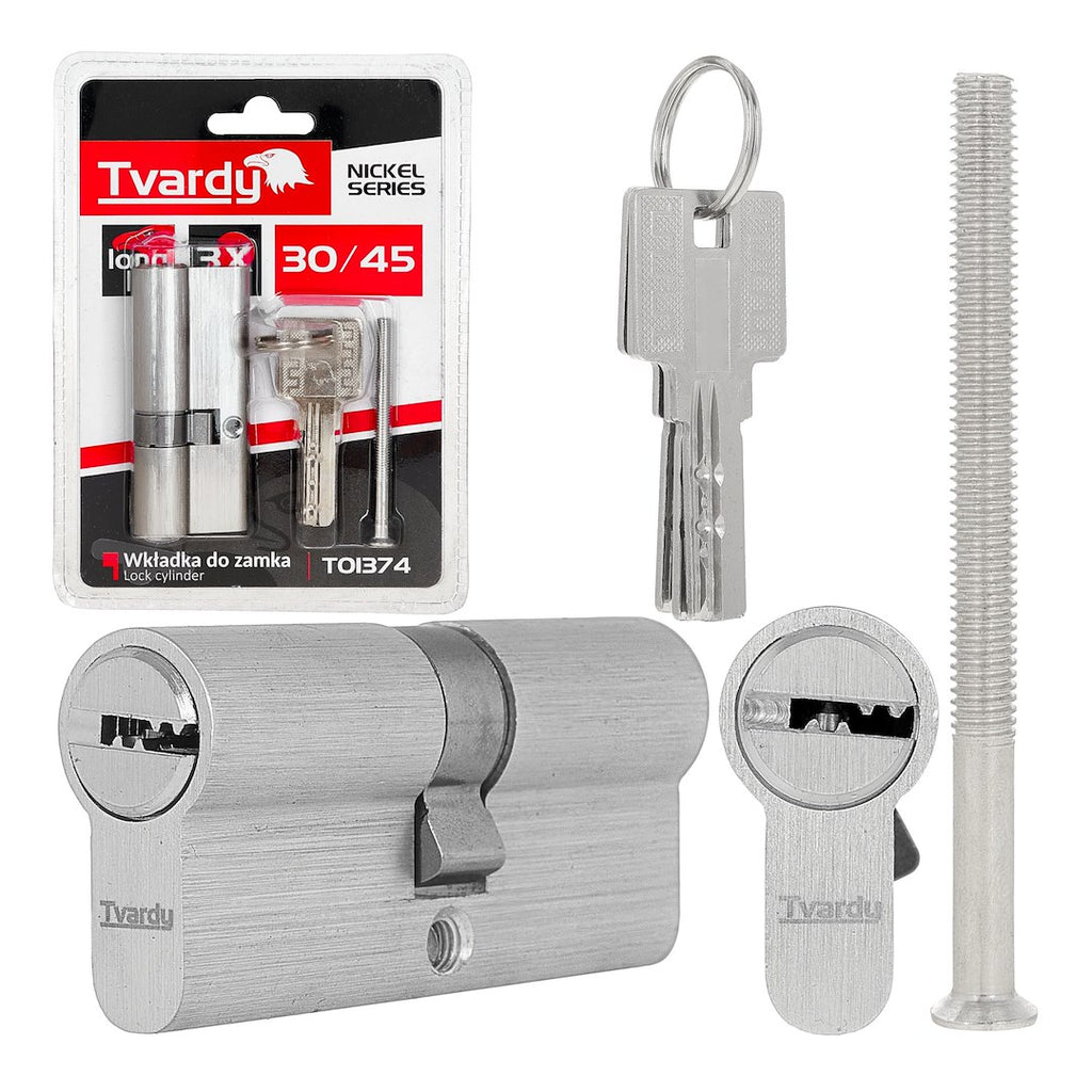 Lock Cylinder Insert 30/45 (Nickel Color)