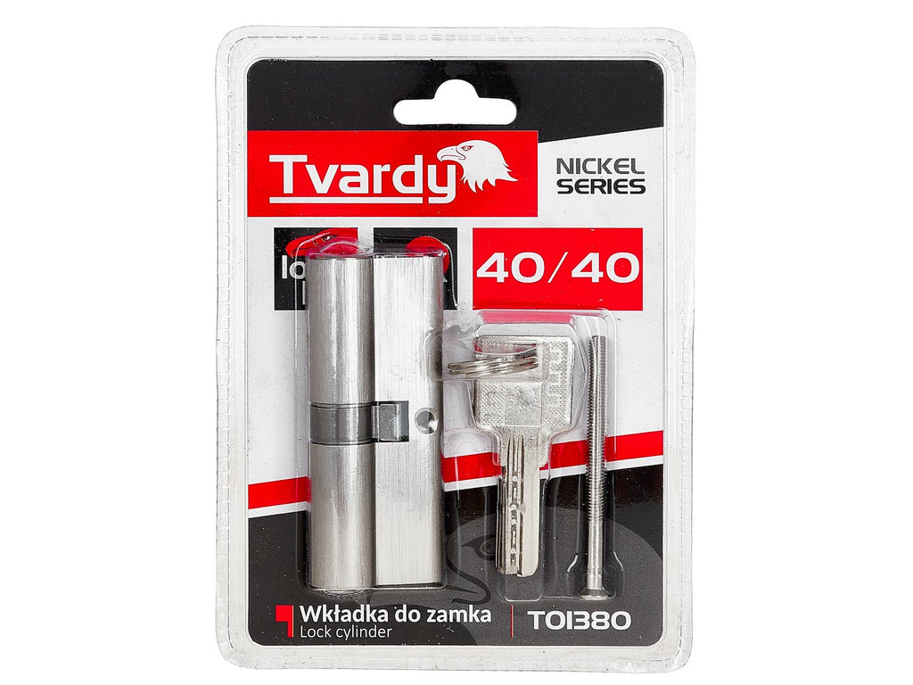 Lock cylinder insert 40/40 (brushed nickel color)