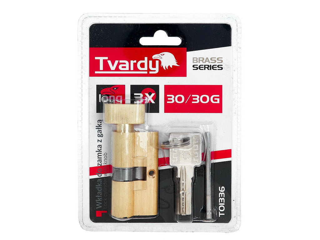 Lock cylinder insert with knob 30/30k (brass color)