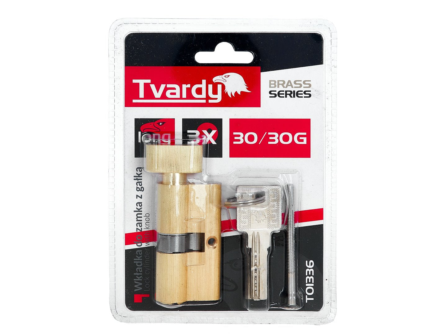 Lock cylinder insert with knob 30/30k (brass color)